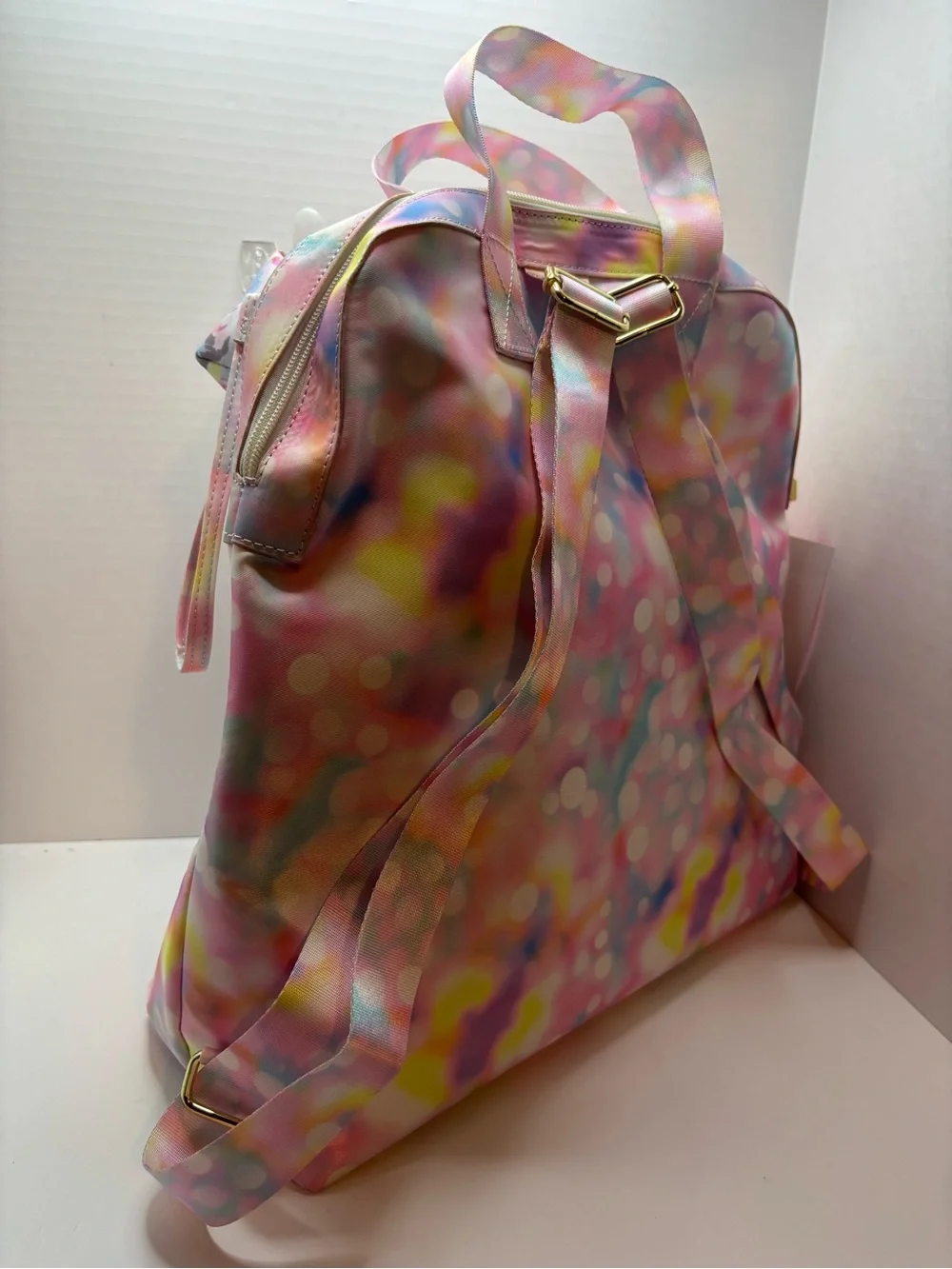 Betsey Johnson Pastel Watercolors polkadots Backpack w pencil case